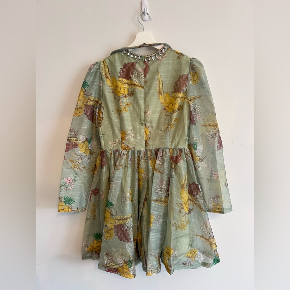 Floral green sage summer dress Small - Picture 7 of 13